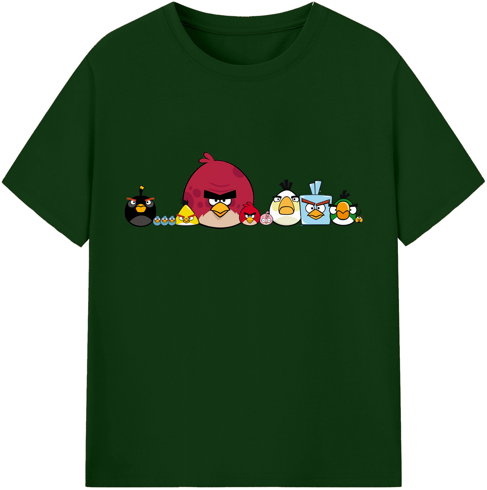 （画像用） Angry Birds アングリーバード 綿100％半袖Tシャツ（フロントプリント）